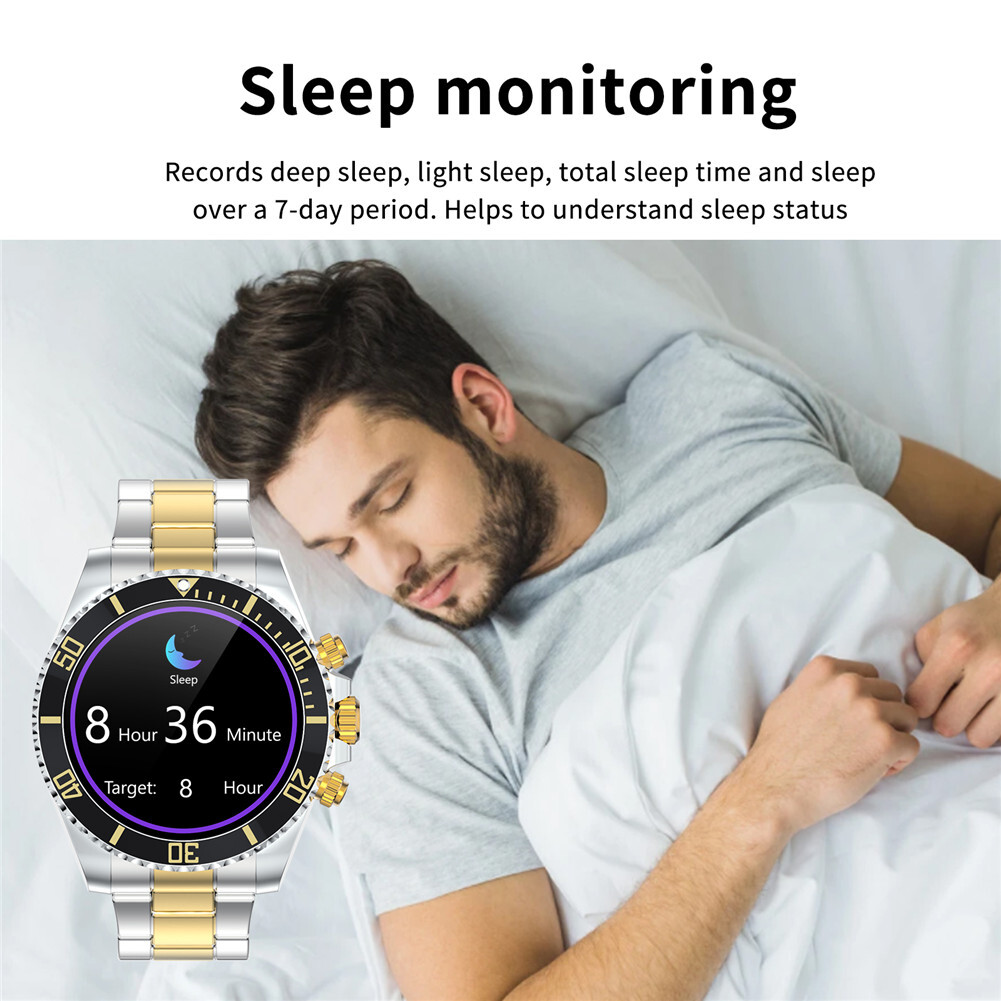 Men Smart Watch Business Luxury Wristwatch Bluetooth Stainless Steel Smartwatch