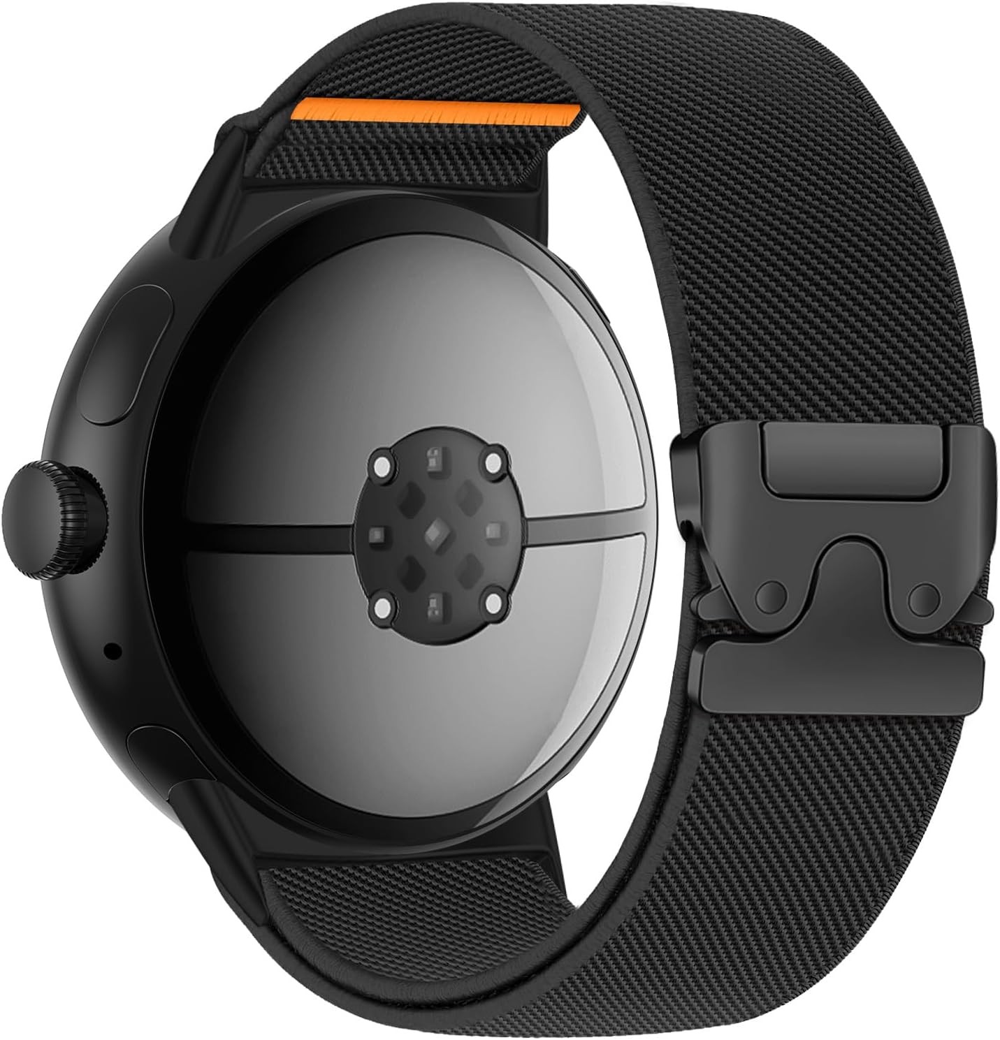 Nylon Elastic Band for Google Pixel Watch 4 45mm – Stretchy Strap in Black
