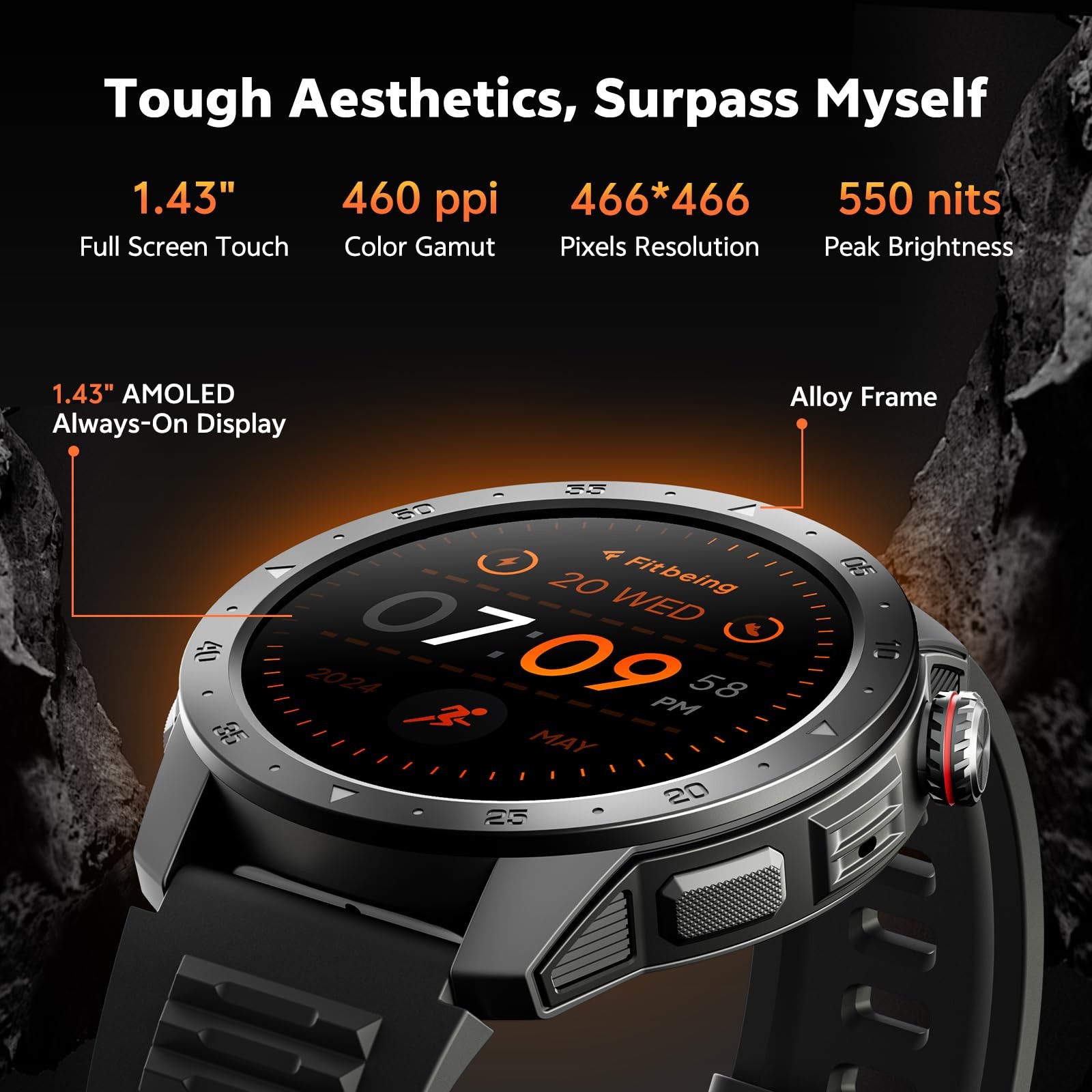 GTX2 Military Built-in GPS AMOLED Compass for Men