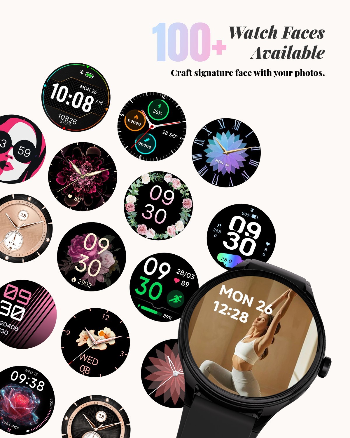 TOOBUR Smart Watch For Men/Women, Waterproof Smartwatch Bluetooth iPhone IOS