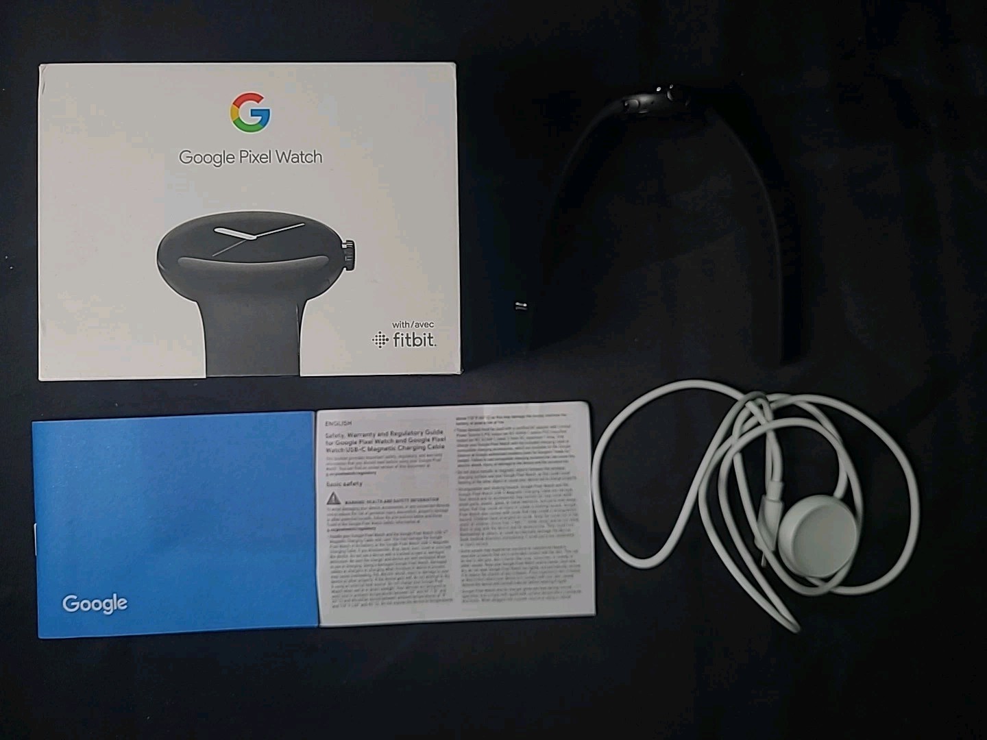 Google Pixel Watch With/avec Fitbit – Matte Clack Stainless Steel