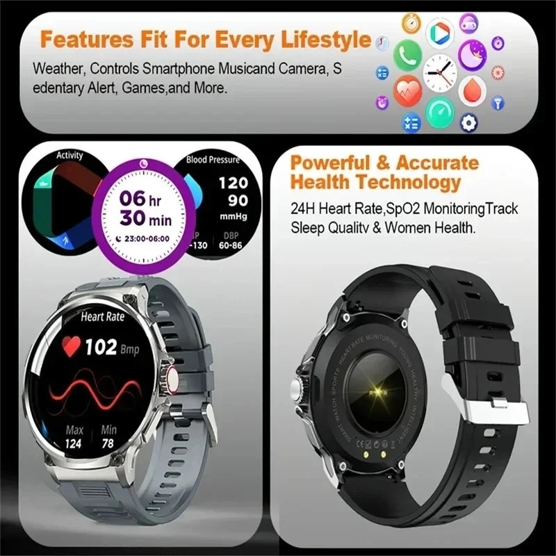 100+ Sports Modes Smart Watch Outdoor Bluetooth Call HD Screen Fitness