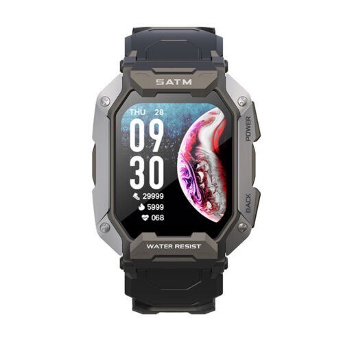 C20 Smart Watch Tactical/Military Waterproof Fit/Sprt MSGs Heart Oxy/Sleep Grey
