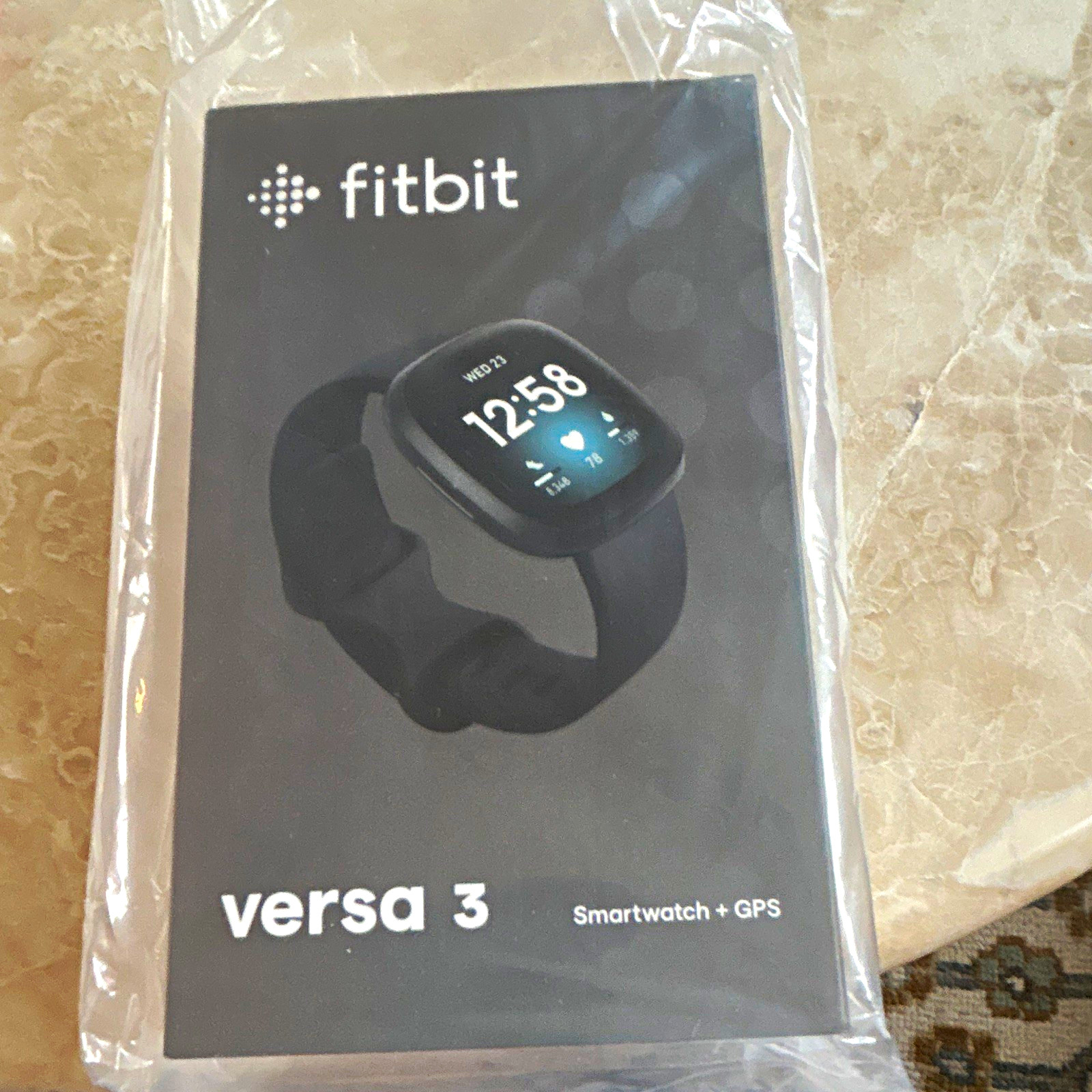 Fitbit Versa 3 GPS Smartwatch Black 40mm Silicone Band 4GB Unlocked