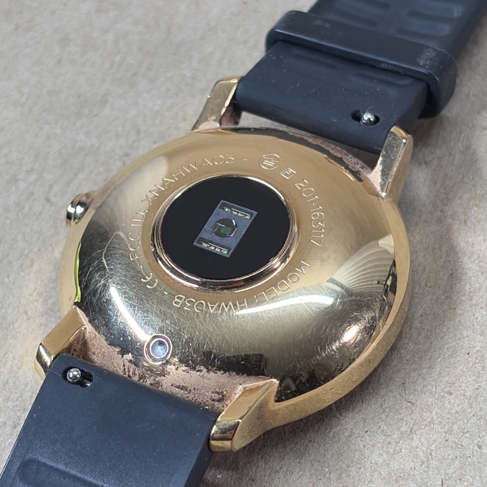 Nokia Steel HR Hybrid Smartwatch Gold Bezel Black Face Tested Works