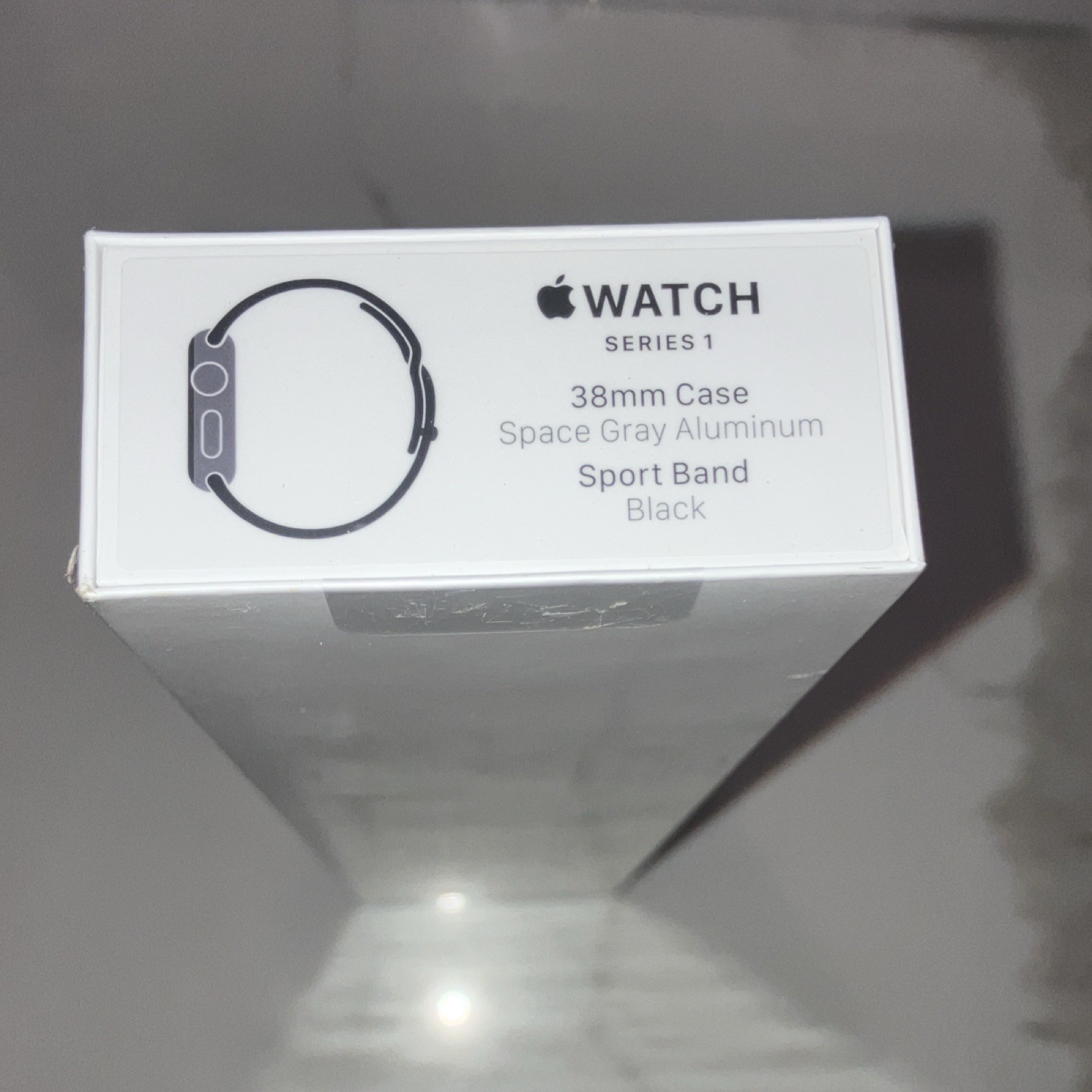 Apple Watch Series 1 38mm Space Gray Aluminum Case Black Sport Band