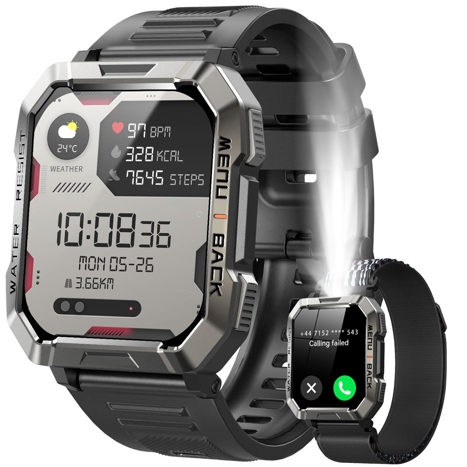 Smart Watch for Men: Calls, Android/iPhone, Fitness Tracker, 100-Day Battery