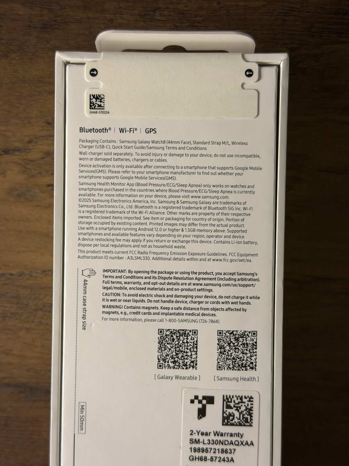 Samsung Galaxy Watch 8 44mm – Graphite – GPS – WiFi – Bluetooth – US Version