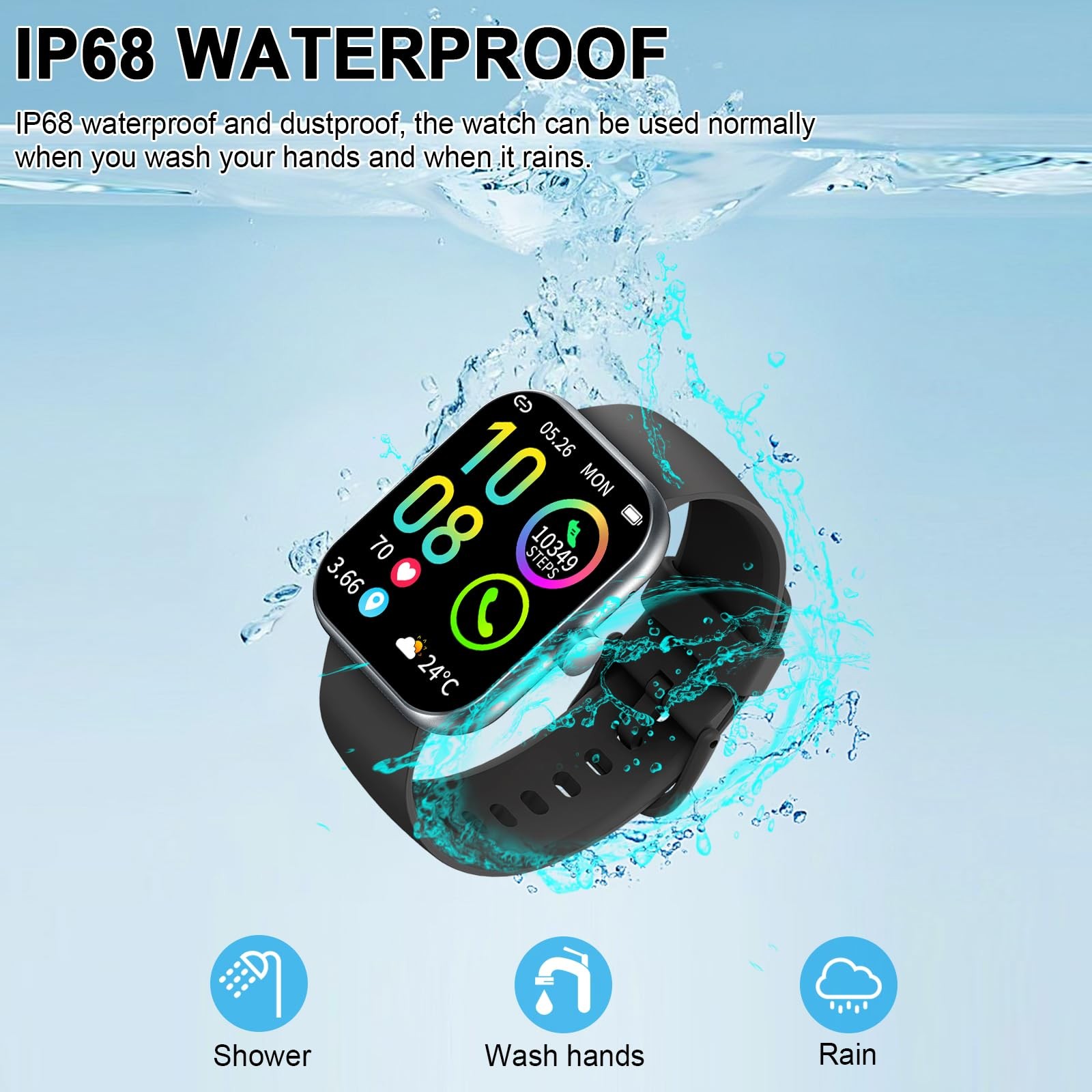 New Smart Watch Answer/Make Calls, 1.96″ HD Smartatch for Men Women , 113+ Sport
