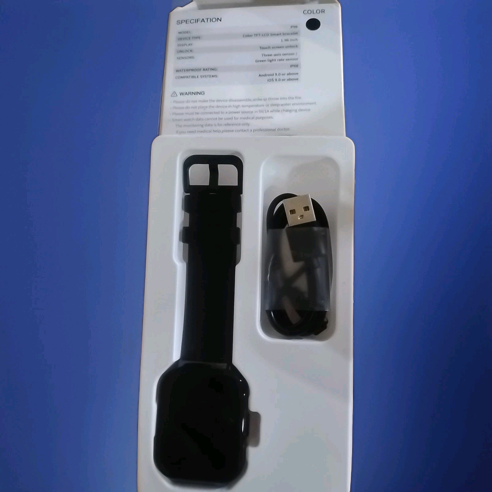 Hoifa Smart Watch Fitness Tracker – Black (P98)