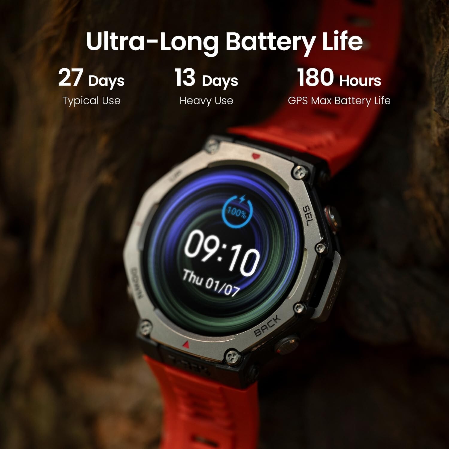 Amazfit T-Rex 3 48.5mm Fitness Smart Watch w/ Voice Control (Onyx)
