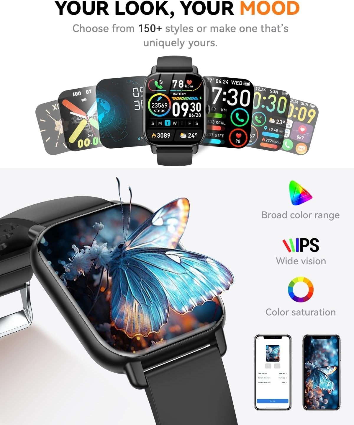 Women’s Smart Watch Bluetooth SmartWatch For Apple iPhone iOS and Android