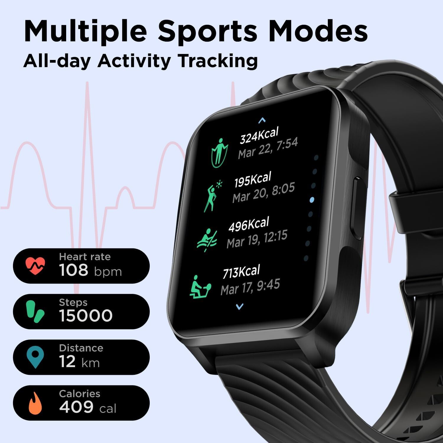Motorola Moto Watch 70 – Health and Fitness Bluetooth Smartwatch Black MOSWZ70-P
