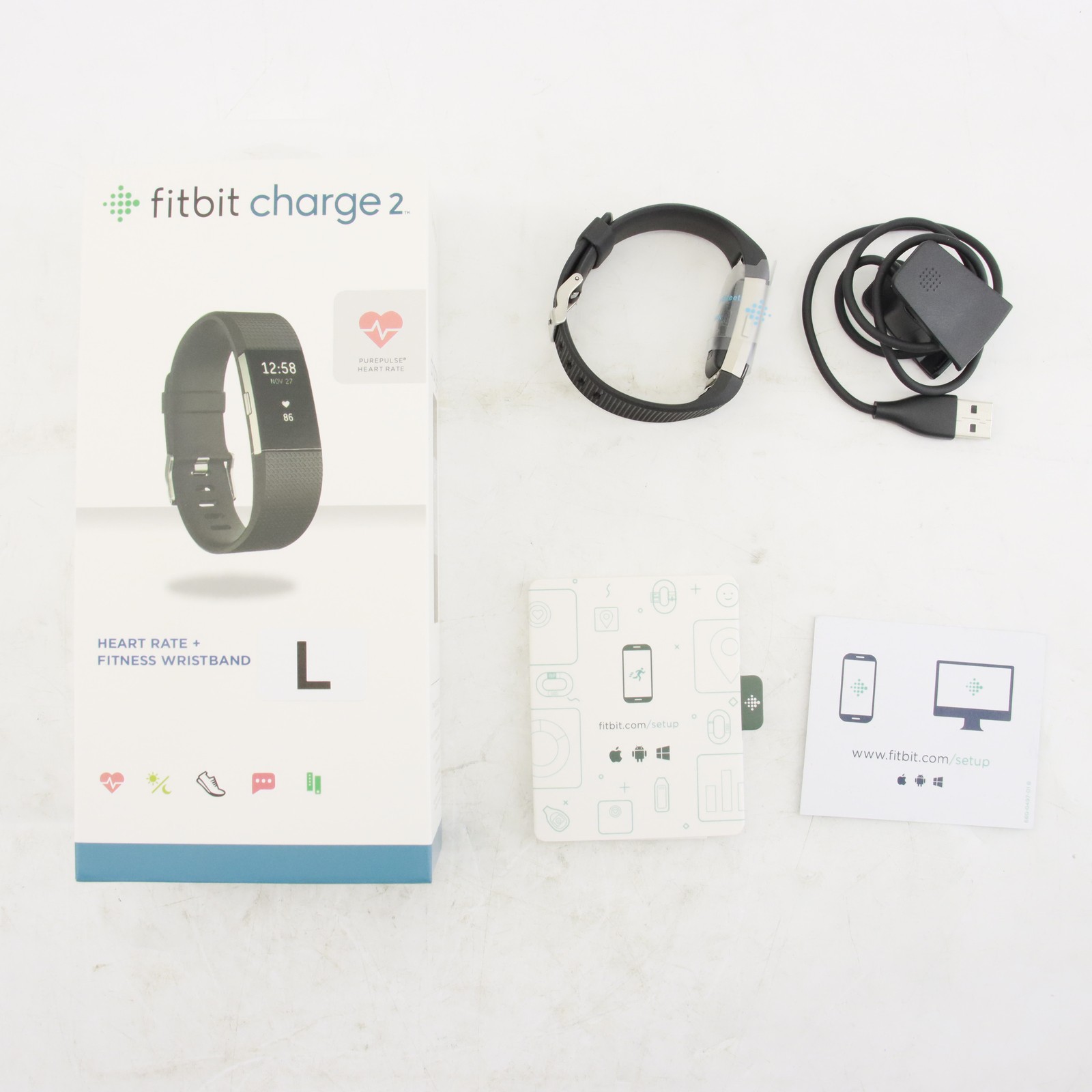Fitbit Charge 2 Heart Rate Monitor Fitness Tracker Multicolor (S + L) New US