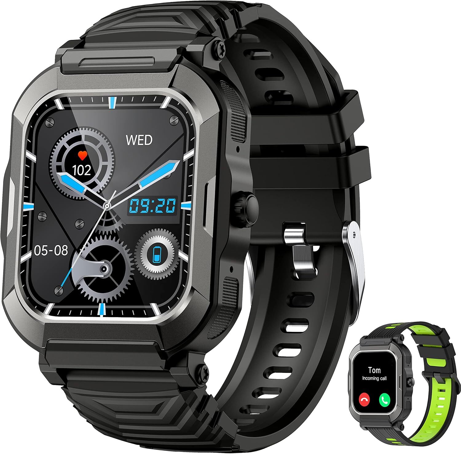 Smart Watch for Men with Calls Rugged Fitness HR/BP/SpO2 for Motorola Phones
