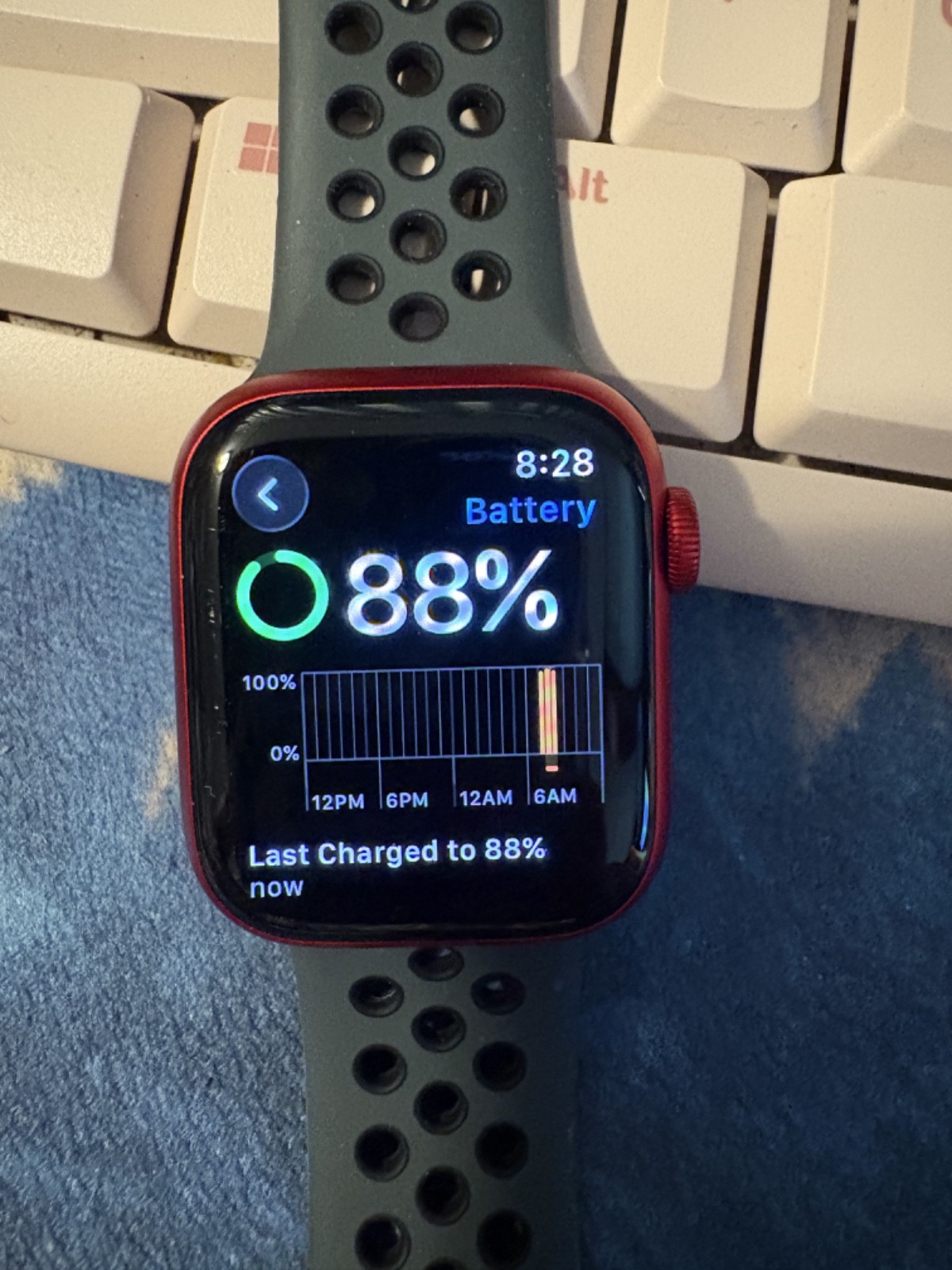Apple Watch (Series 8) 41mm Red Aluminum (LTE) w/ Nike Sport – Excellent