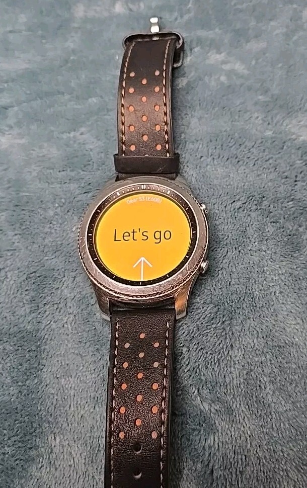 Samsung Gear S3 Classic Watch Men 49mm Black Stainless Leather Band WORKS