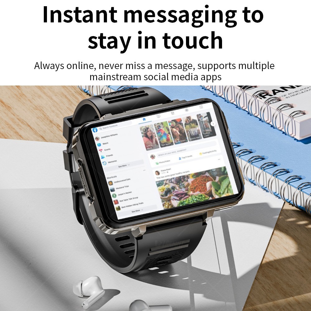 64GB/128GB 4G Android 10.7 Smart Call Watch 2.4″ TFT Dual System Dual HD Camera