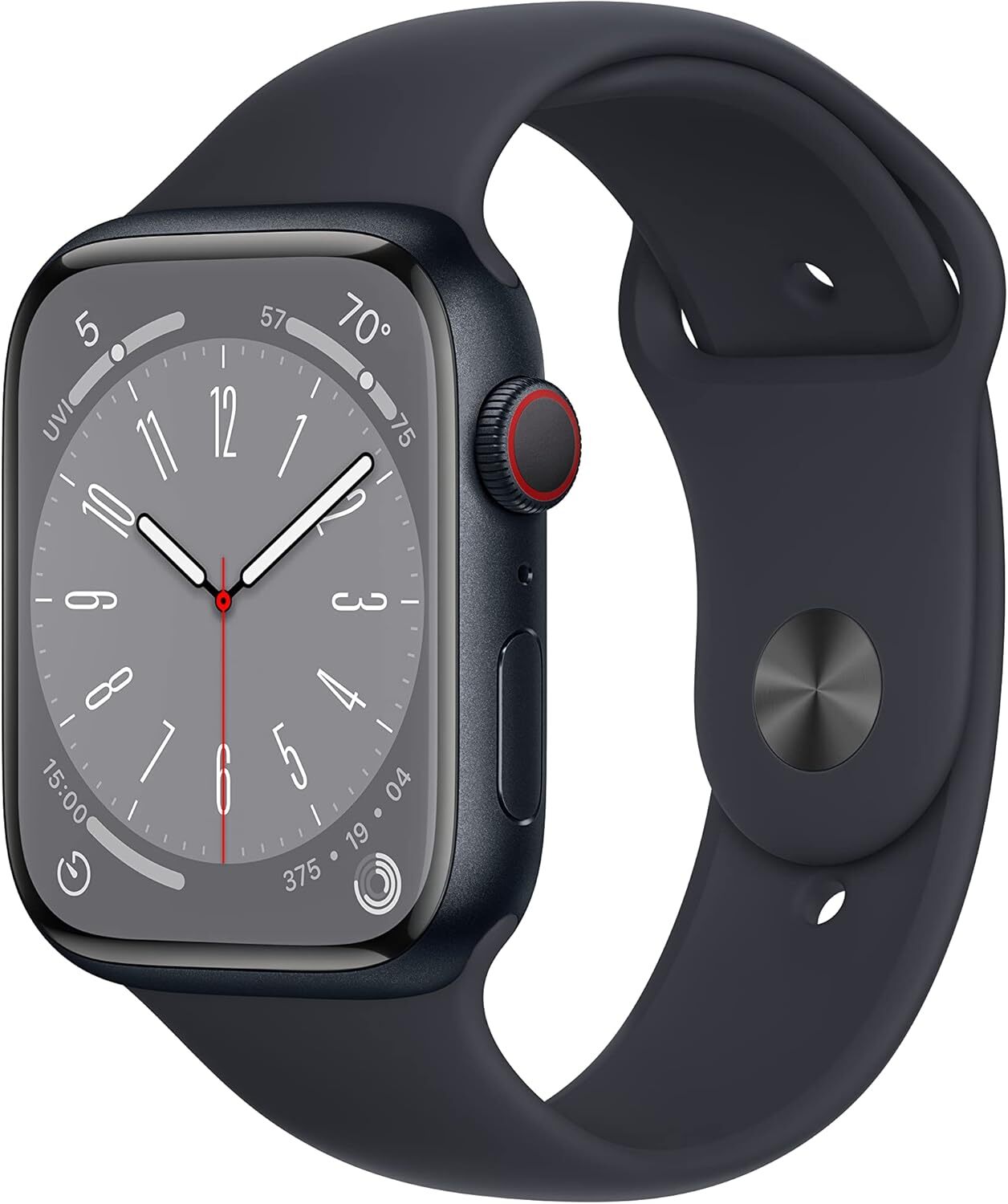 Apple Watch Series 8 45mm (GPS+Cellular) Aluminum Case W/Sport Band – VERY GOOD