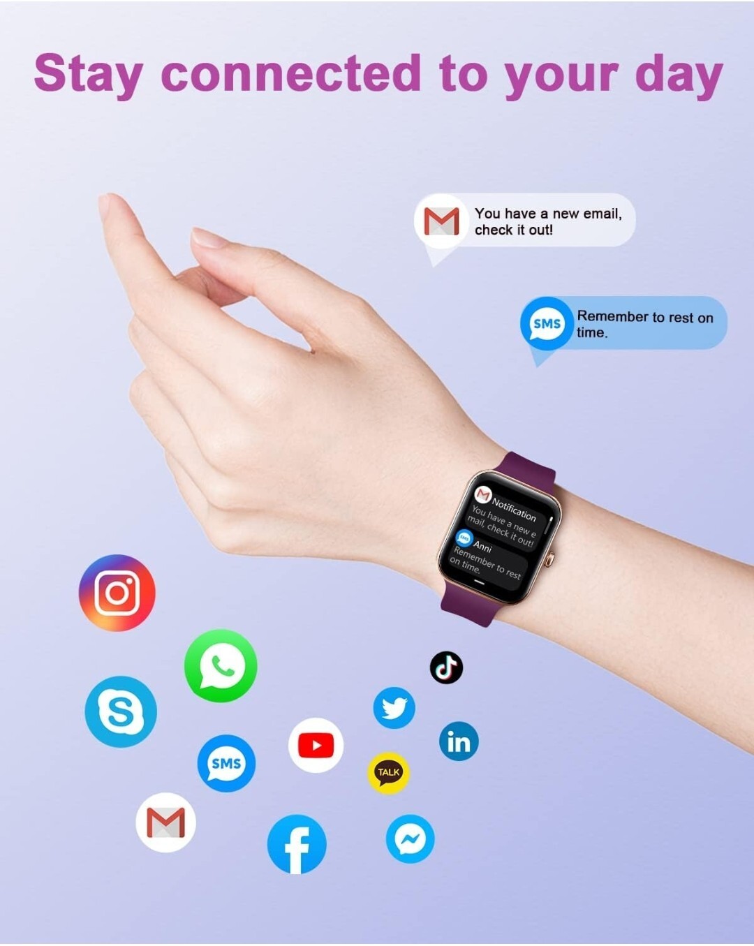 Smart Watch Fitness Watch For Men &Women 1.69″ Touch Screen For IPhone & Android