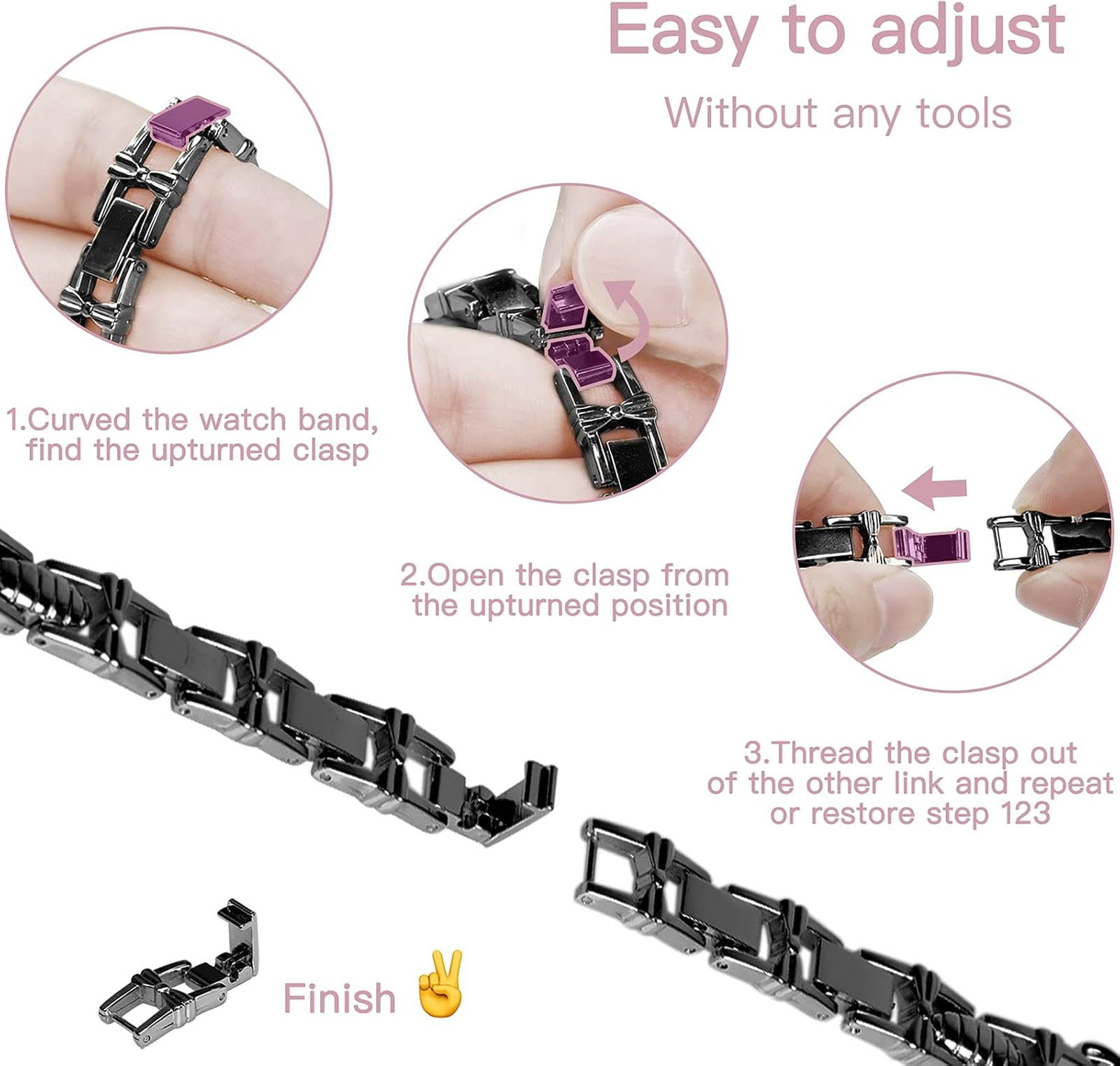Butterfly Watch Band for Apple Watch 42mm 41mm 40mm 38mm Metal Dressy Women