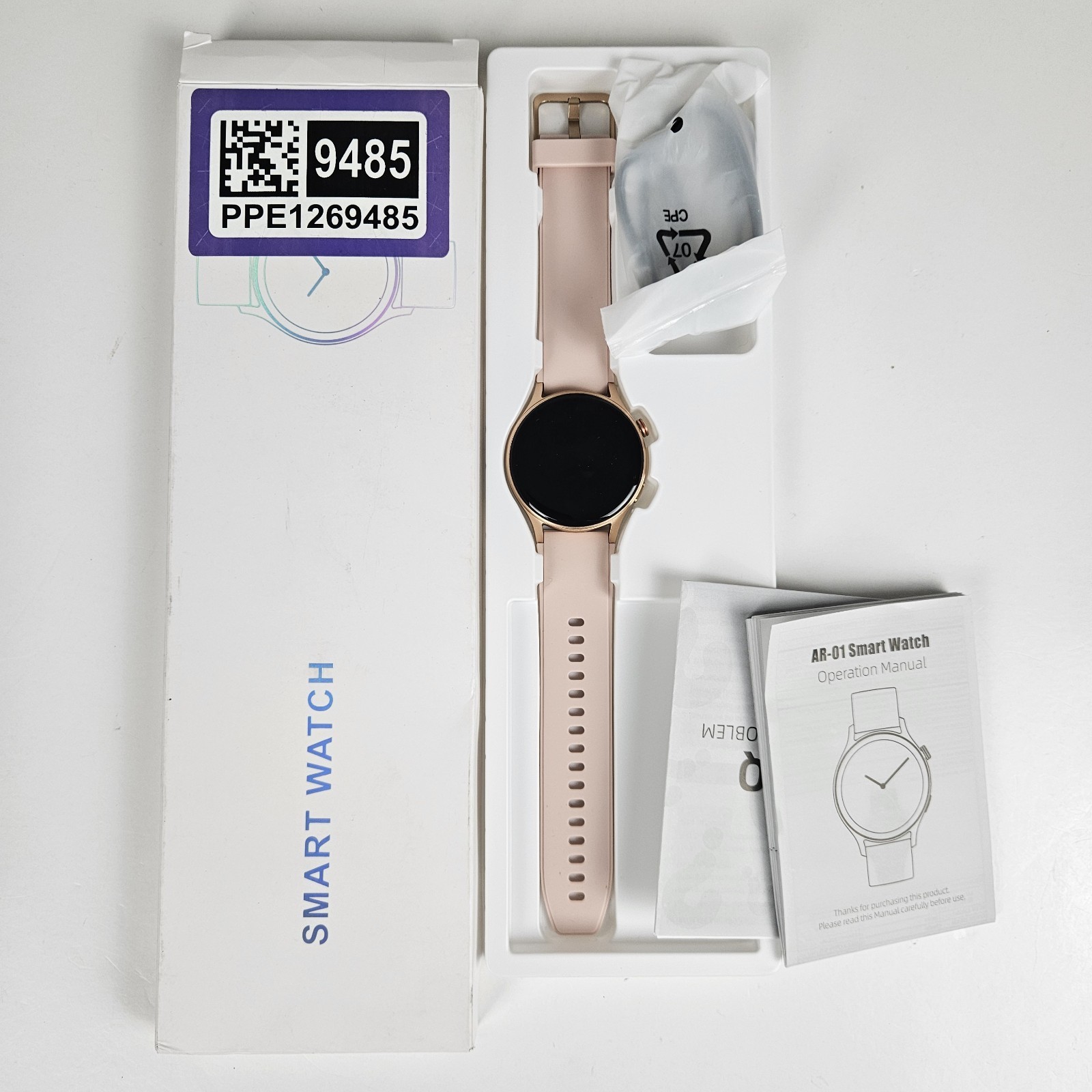 New Smart Watch AR-01 with 1.32″ Touchscreen Display Peach Rose Color