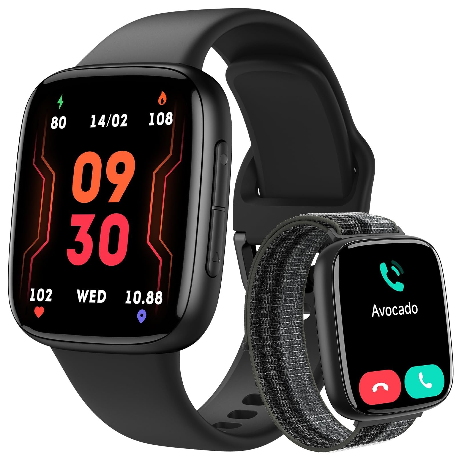 Smartwatch for Men/Women, 1.85″ AMOLED Display, Waterproof Fitness Tracker, Call