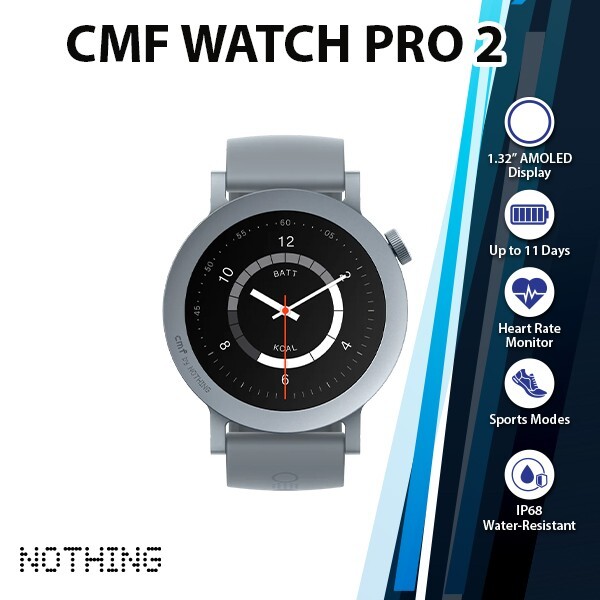 NOTHING CMF Watch Pro 2 iOS Android Smartwatch(Ash Grey/1.32″/AMOLED/Bluetooth)