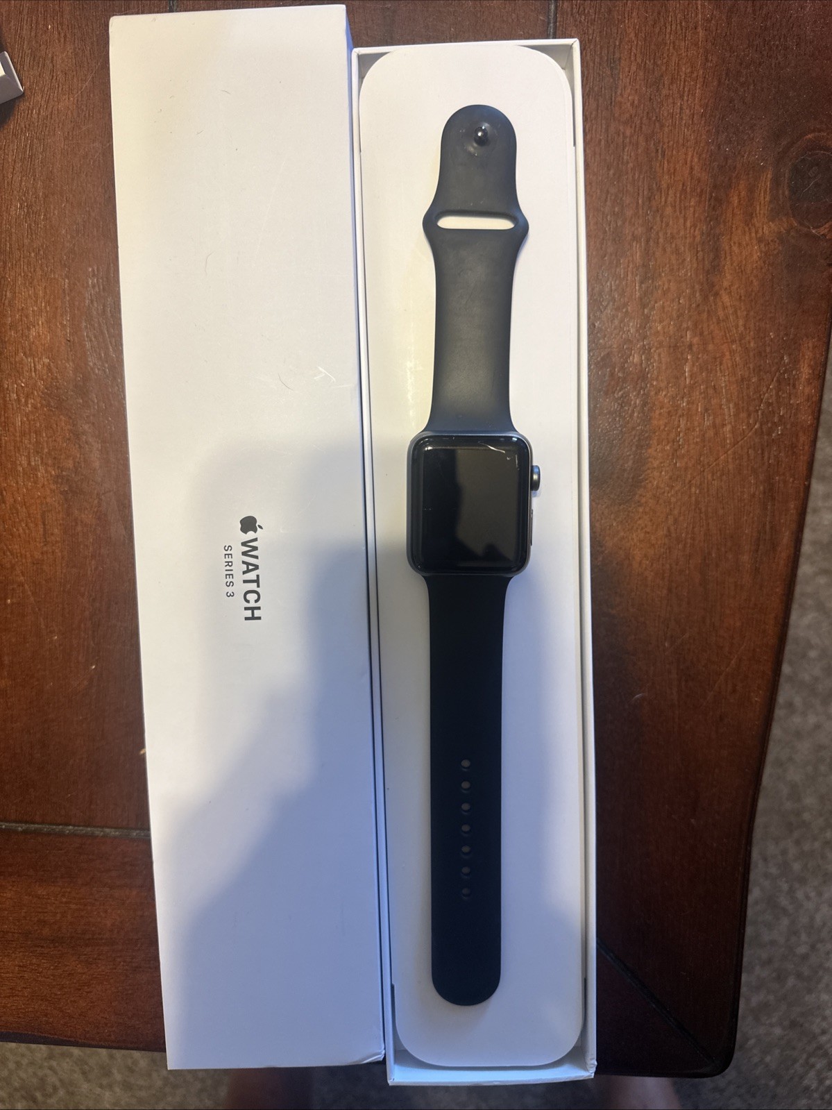 Apple Watch Series 3 42mm Space Gray Aluminum W/Black Sport Band