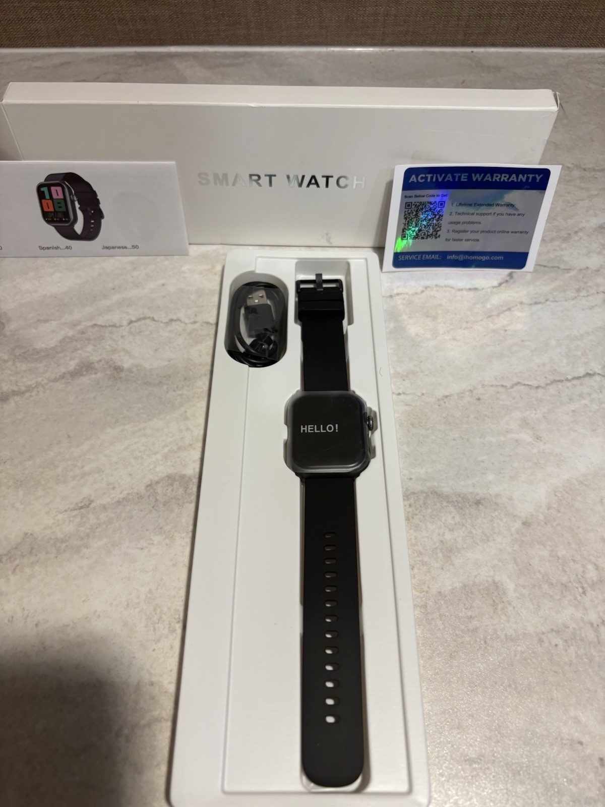 HOMOGO Smart Watches for Men Women, 1000mAh Battery Life medium, Black
