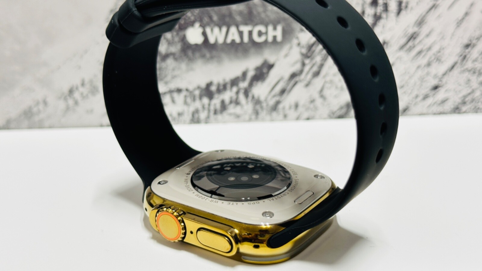 Custom Anodized 49MM GOLD Apple Watch ULTRA 3 Titanium Black Band Gold Plated Pi