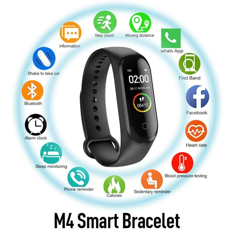 M4 Smart Watch Band Blood Pressure Bracelet Wristband Fitness Tracker Heart Rate