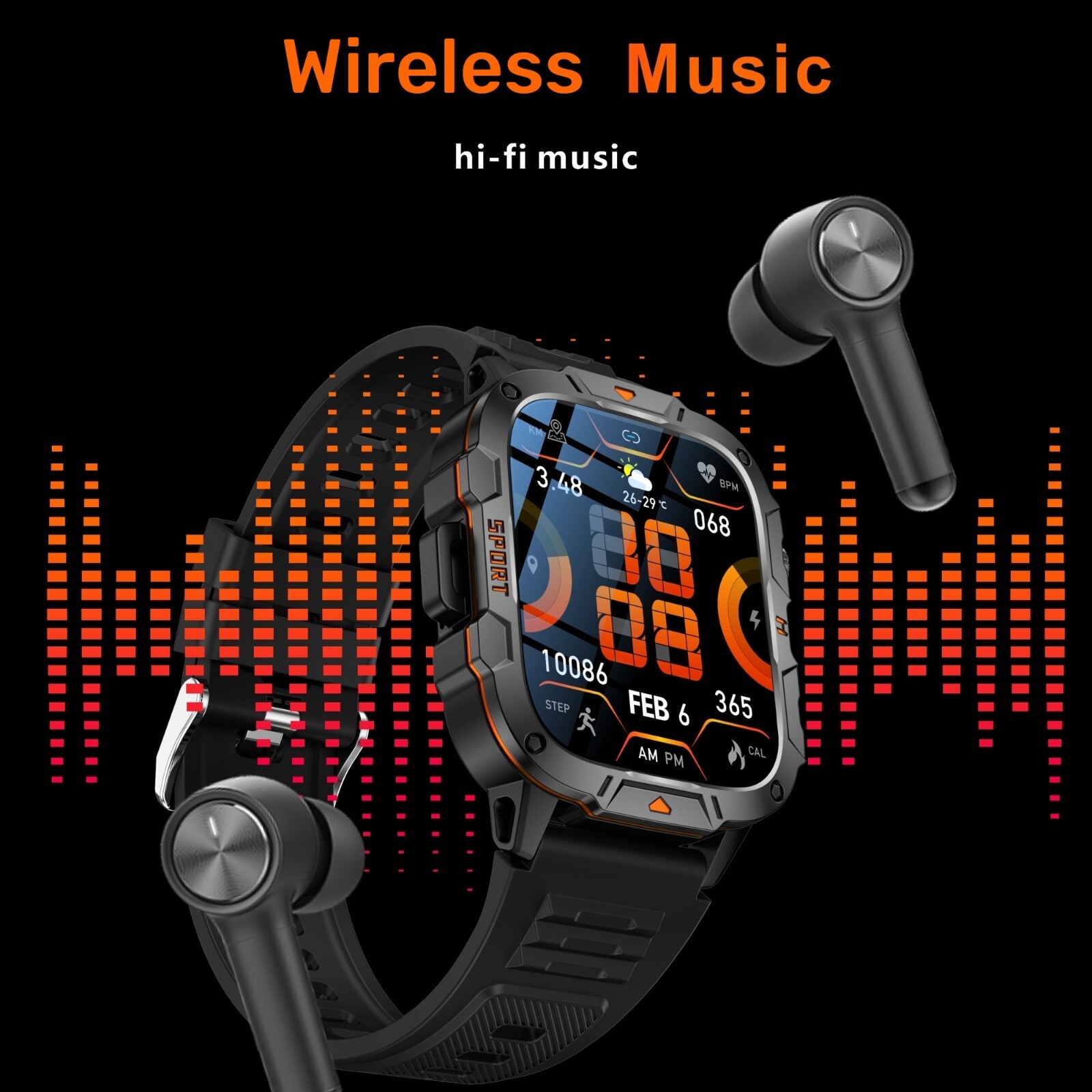 🔥 Smart Watch Men Women (Call Receive/Dial) Rugged Fitness Tracker Waterproof