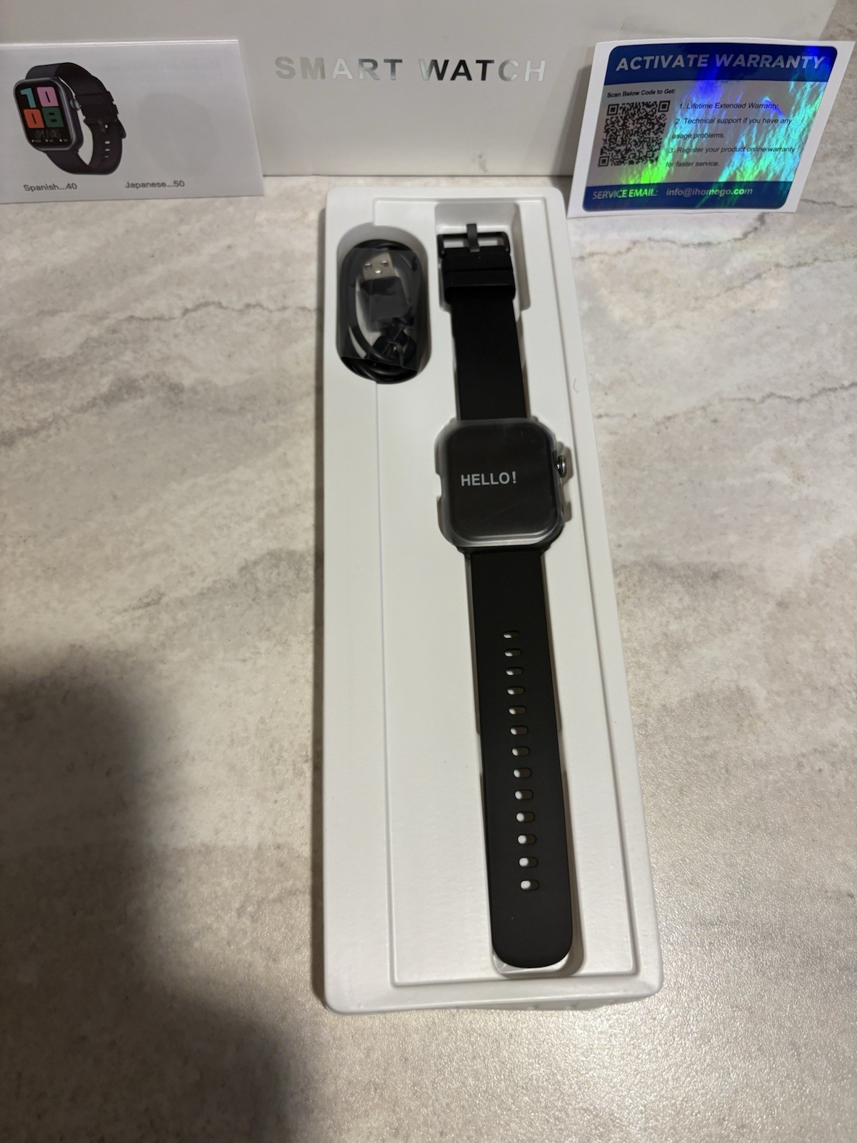 HOMOGO Smart Watches for Men Women, 1000mAh Battery Life medium, Black