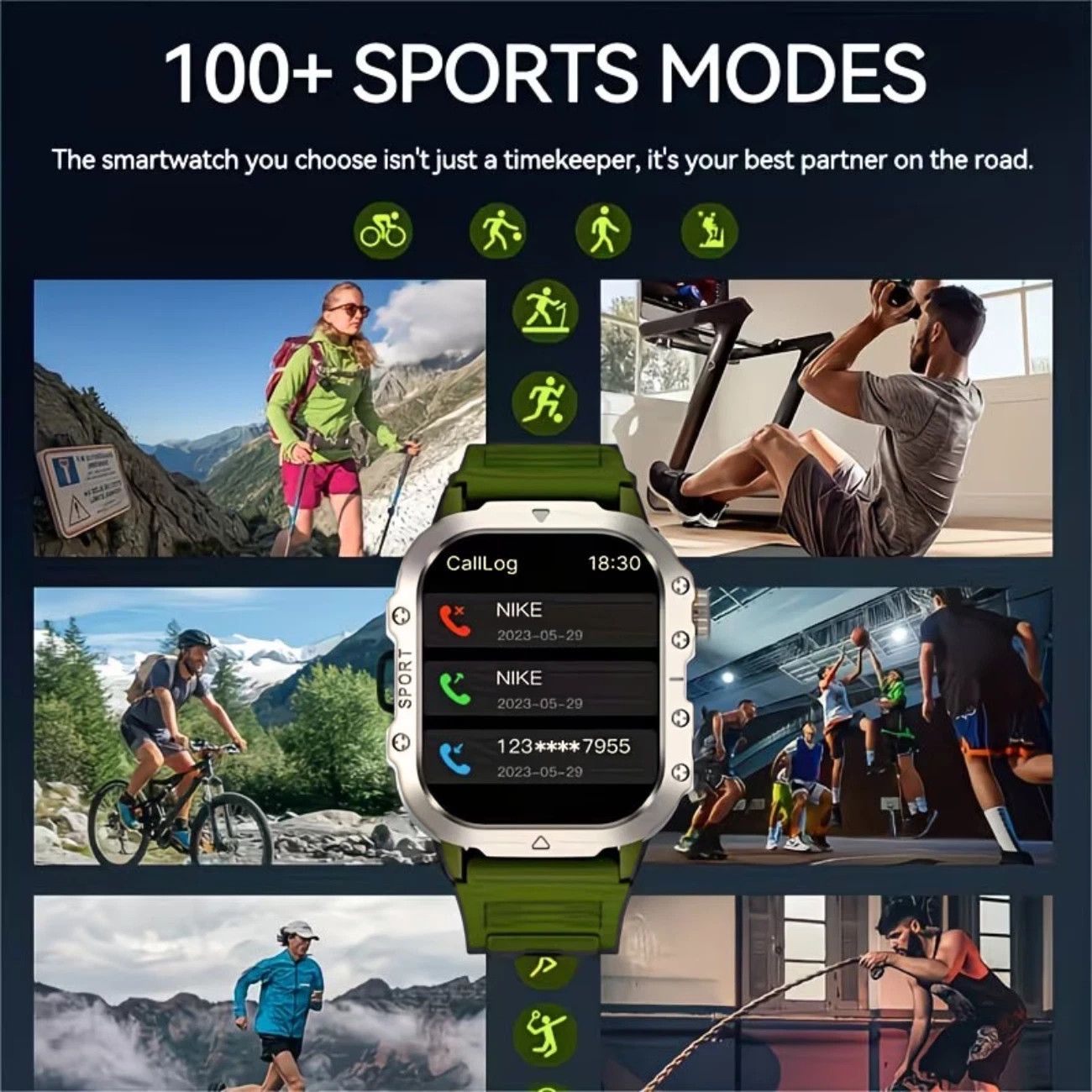 Military Smart Watch Men(Call Receive/Dial)Rugged Tactical Fitness Tracker Gr