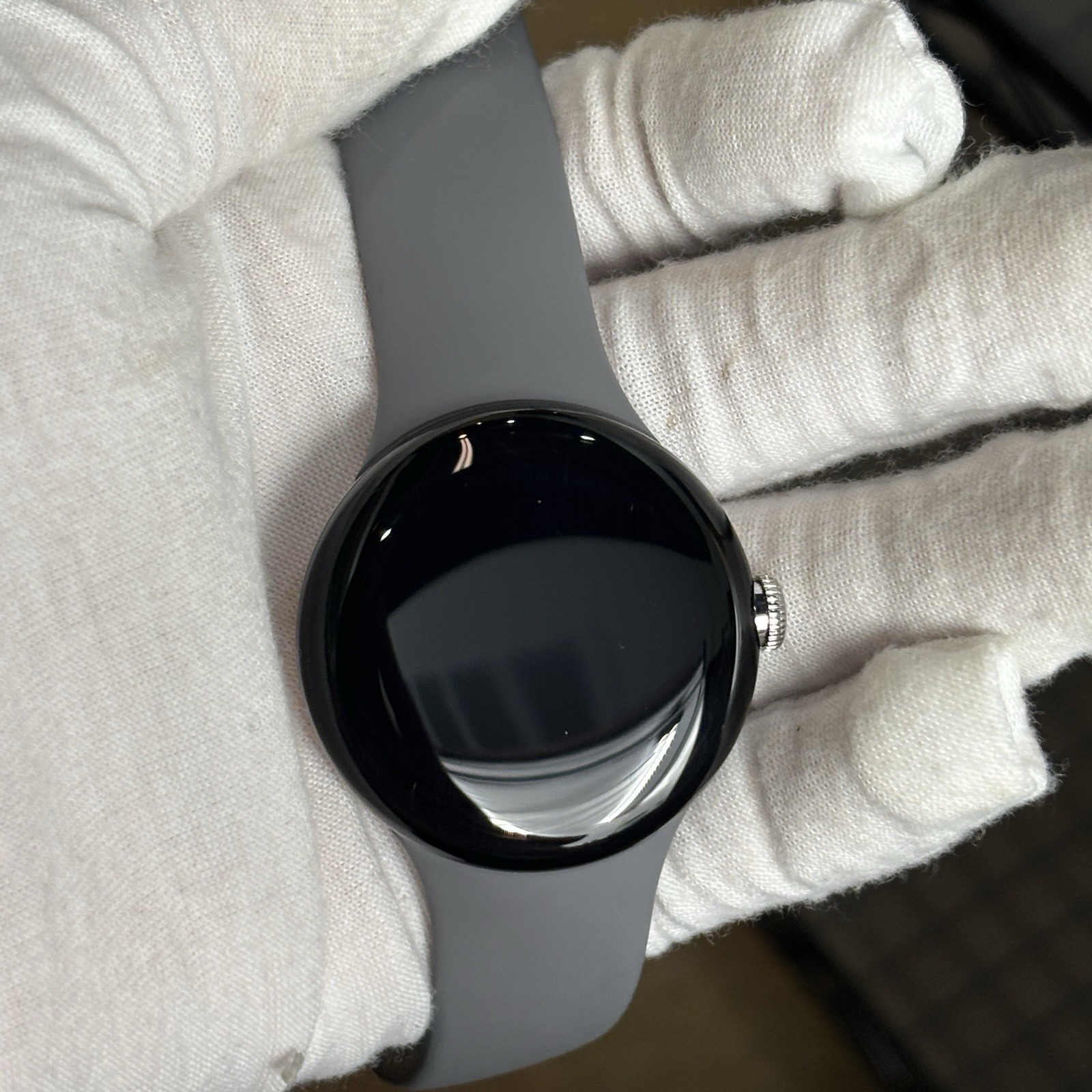 Google Pixel Watch 1 41mm Silver Case Charcoal Active Band Good Condition