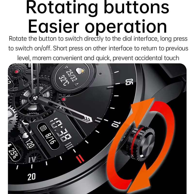 GPS ECG+PPG Bluetooth Call Smart Watch Men 2025 Sports Bracelet NFC Waterproof C