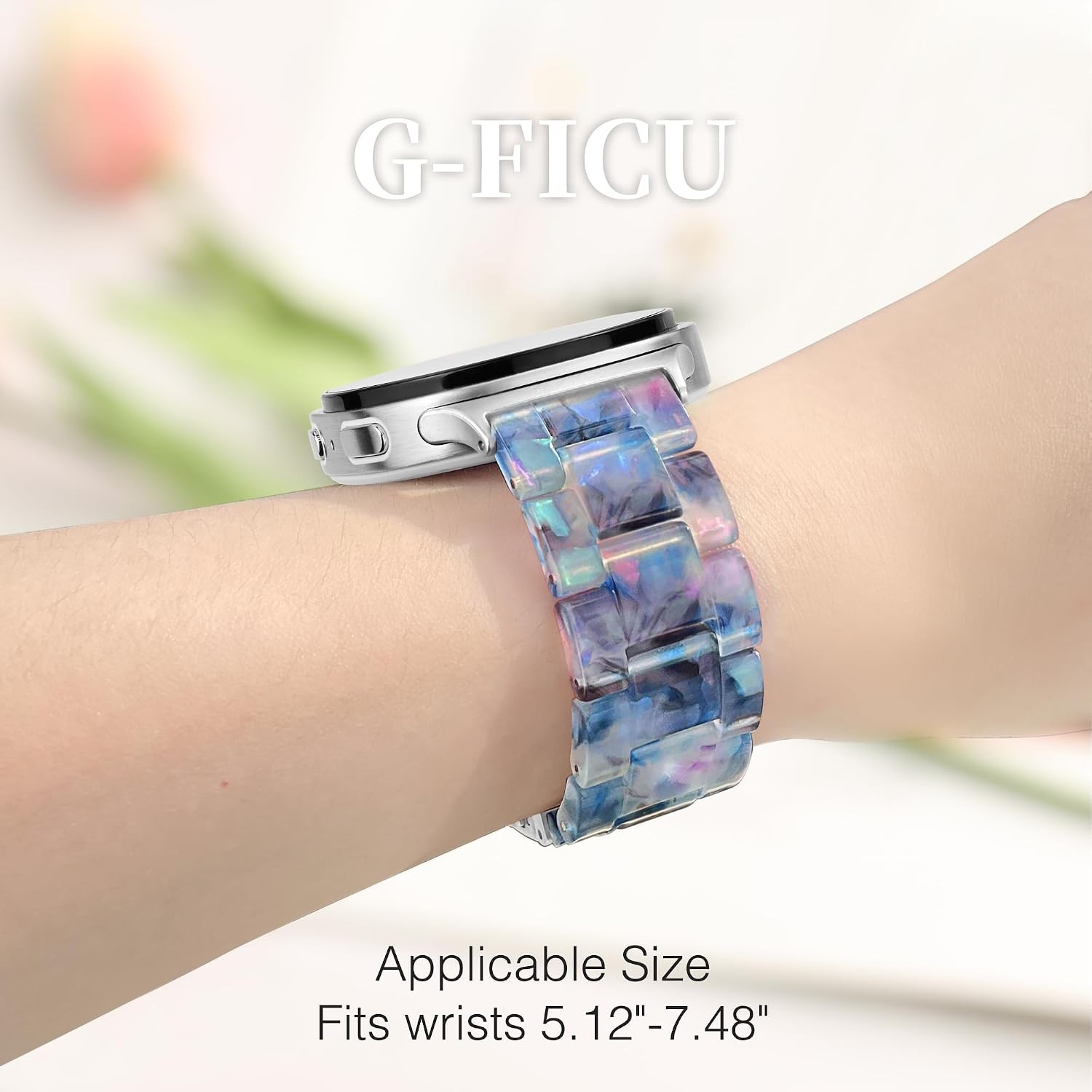 Resin Band for Galaxy Watch 8 40mm 44mm, Lightweight Replacement Strap – Navy Bl