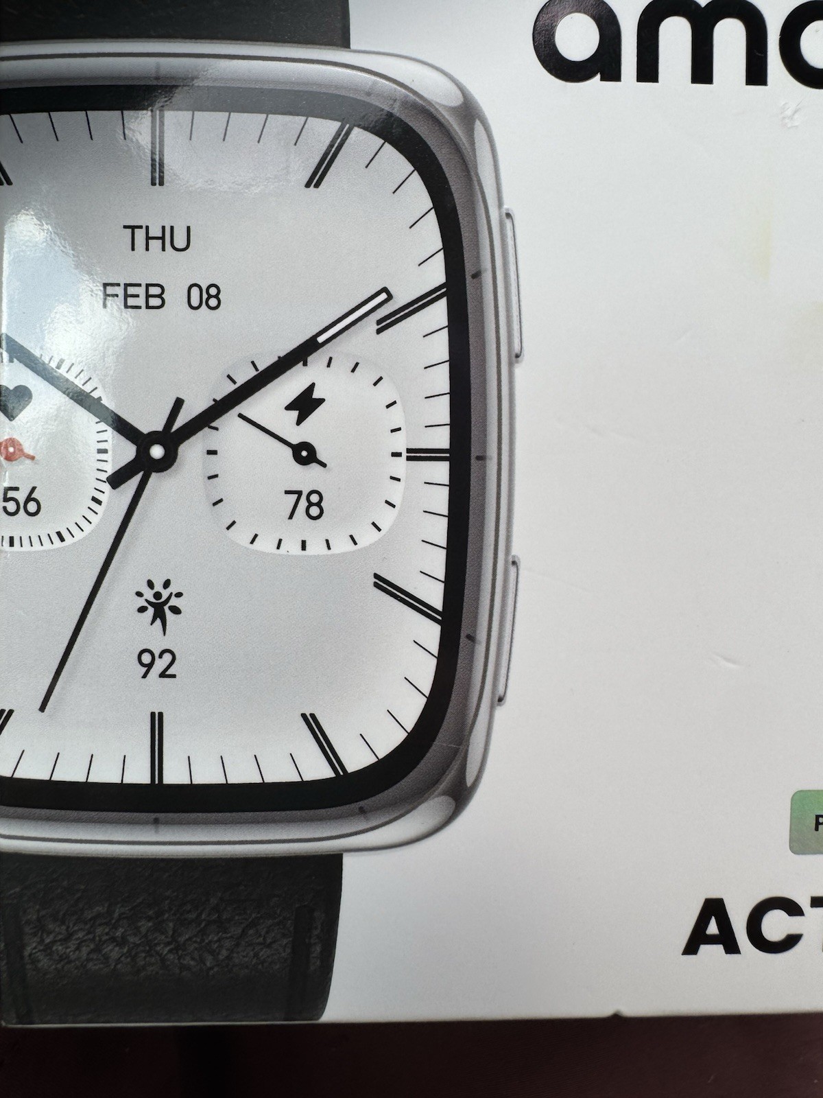 NEW Amazfit Active 2 Square Smartwatch (Premium Version) w/ Black Leather Band
