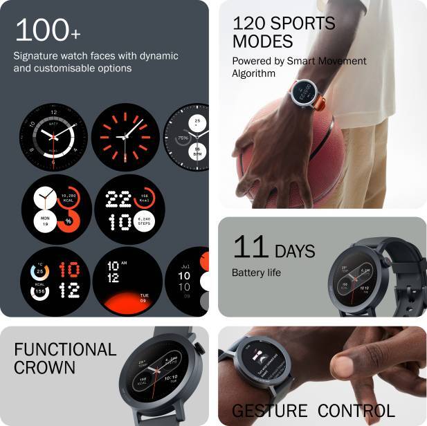 CMF by Nothing Watch Pro 2-1.32″ AMOLED-3D warmup guide-GPS Smartwatch-Dark Grey