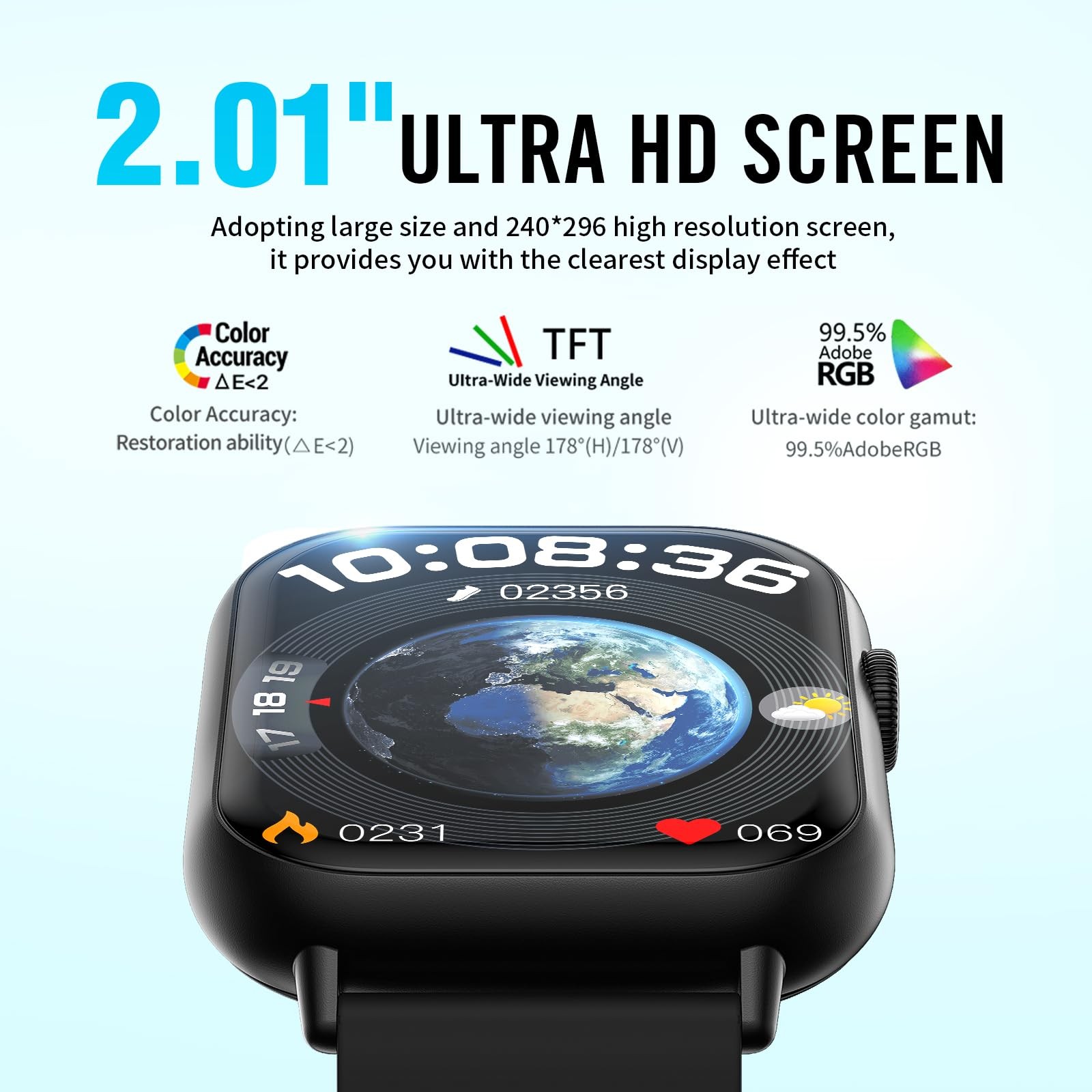 Smart Watches for Men Women (Answer/Make ), 2.01″ HD Screen Fitness Tracker W…