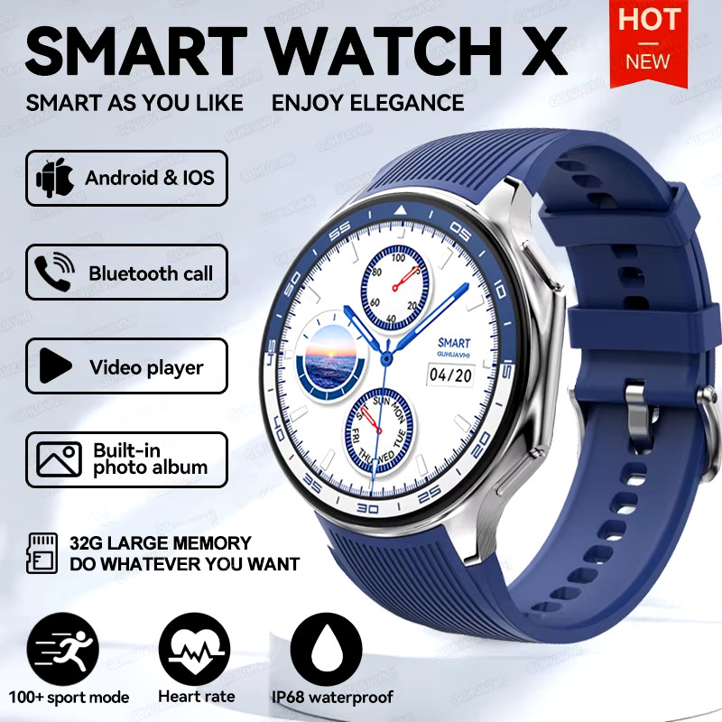 For OPPO Watch X Smart Watch 2024 New 4G Memory Music Video Bluetooth Call Water