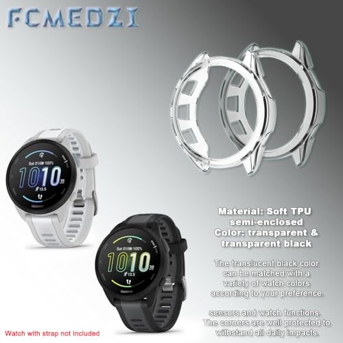 4 Pack TPU Cases for Garmin Forerunner 165 & 165 Music Soft Frame Protective Cov