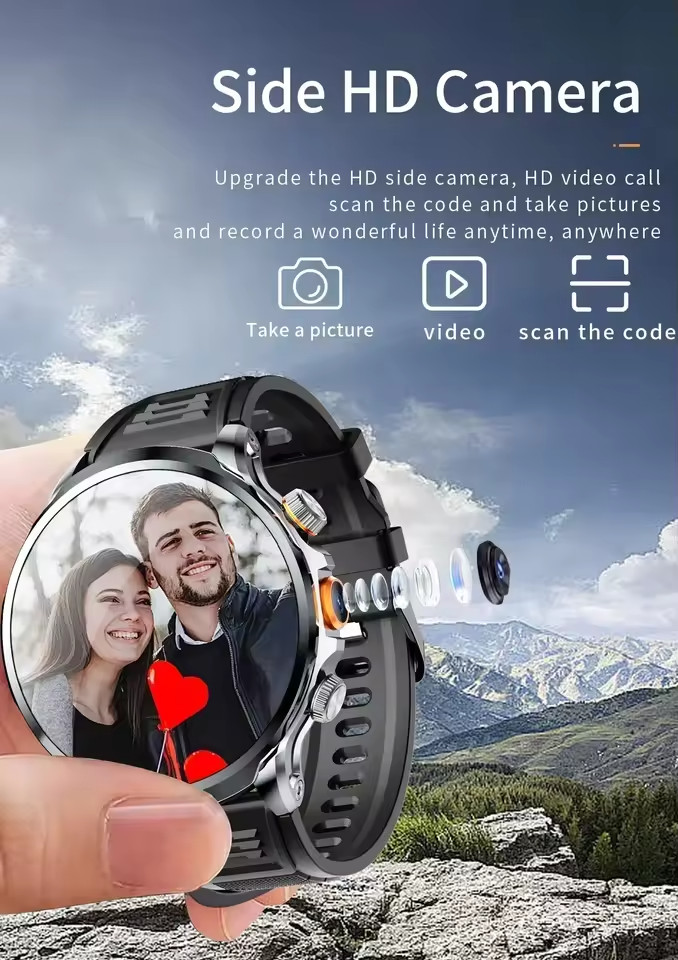 4G Android Smartwatch 1.95 inch AMOLED NFC WiFi Bluetooth Call GPS Heart Rate