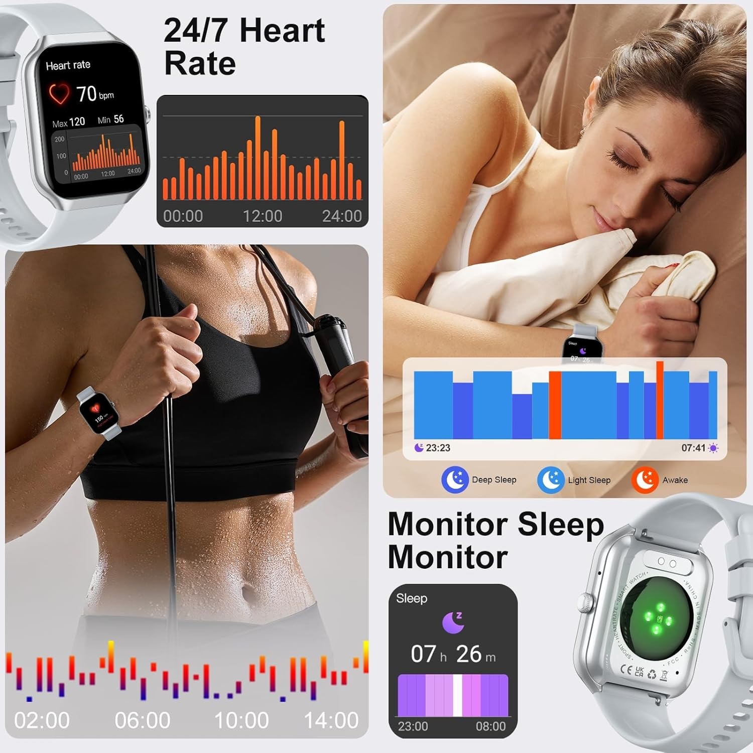 2025 Smart Watch for Men & Women – 1.96″ HD Fitness Tracker, Waterproof