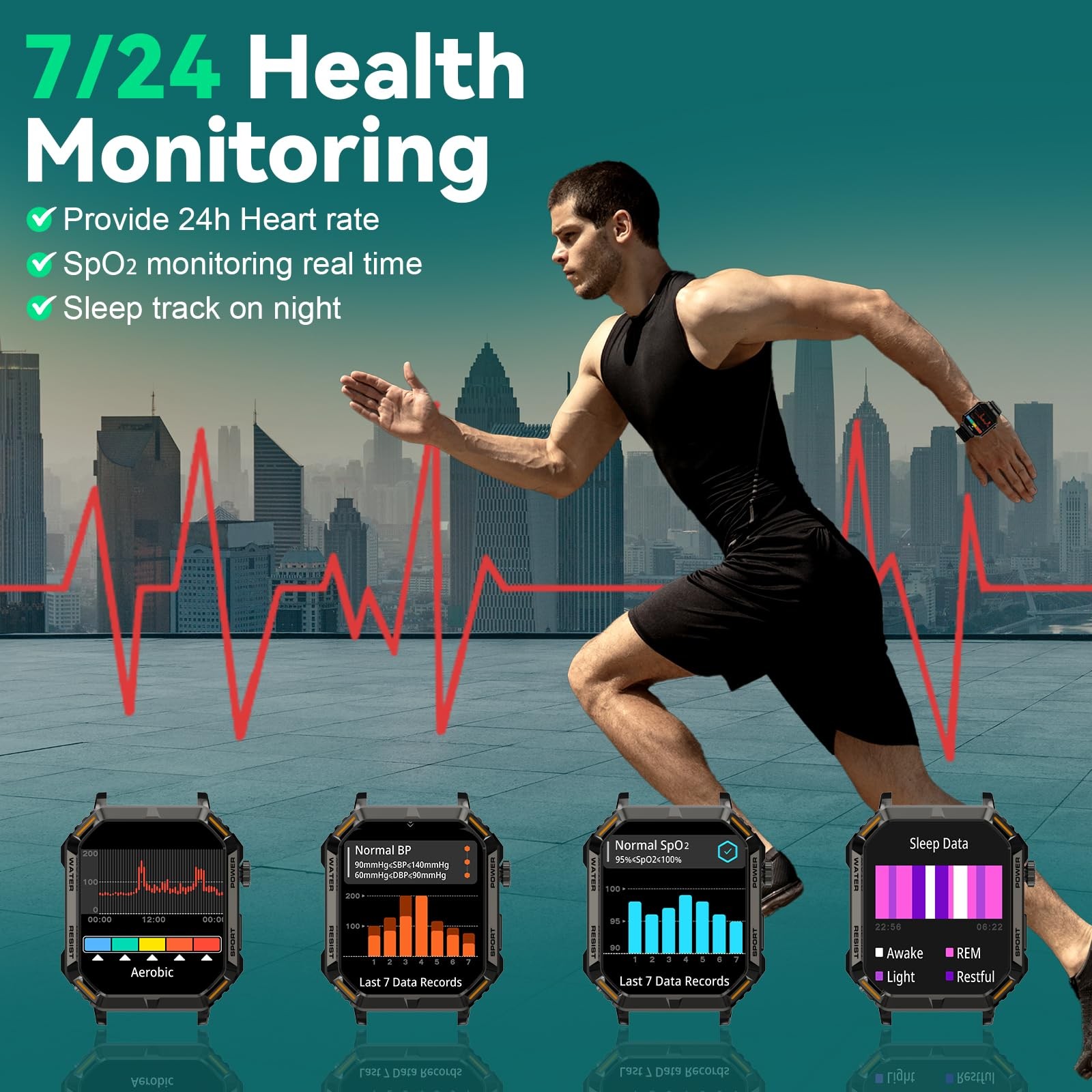 for Men, 1.96″ Display, 200+ Sports, IP67 Waterproof