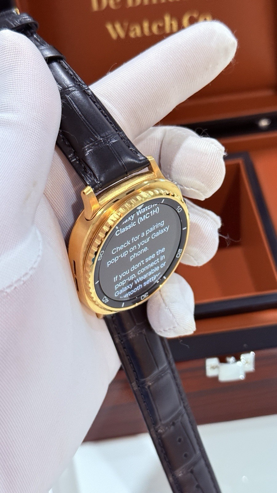 Custom 24k Gold Plated Samsung Galaxy Watch 8 Classic Black GPS LTE 2 Bands