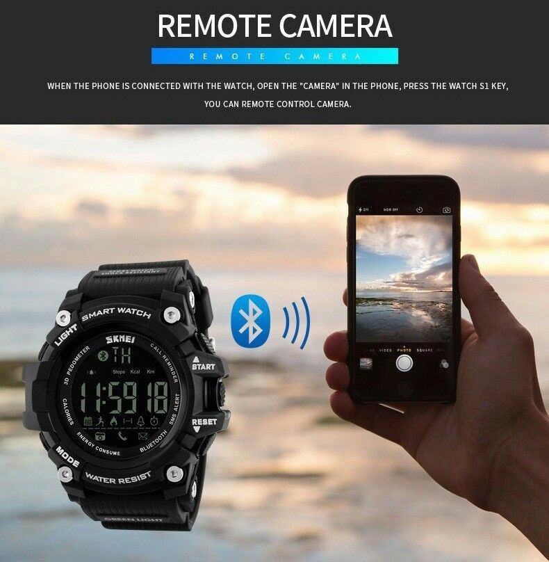 Bluetooth Waterproof Sport Smart Watch Phone Mate For Android IOS iPhone Samsung