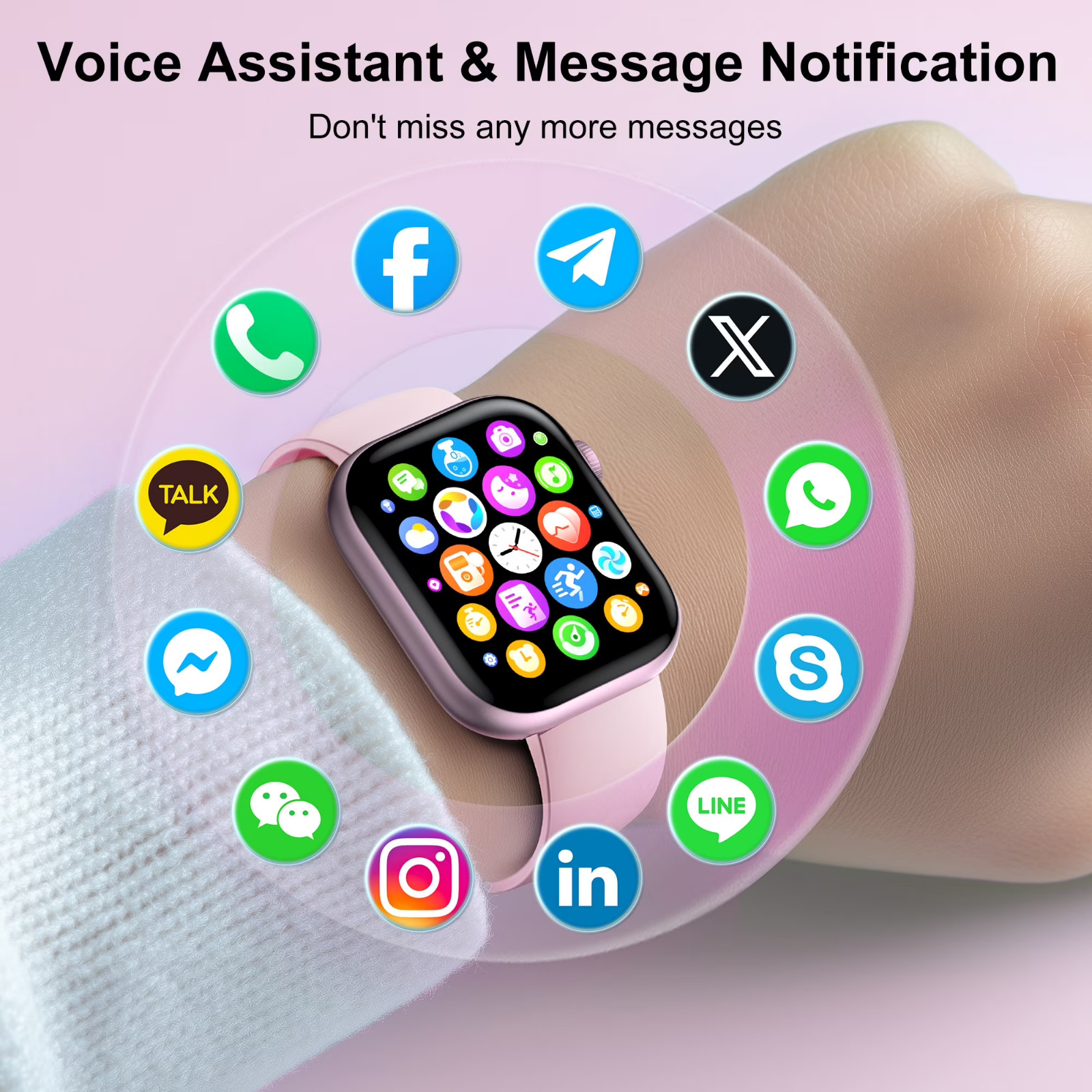 Smart Watch for Men Women, 2.01″ HD Touchsreen, Bluetooth Calling, IP68 Water-Re