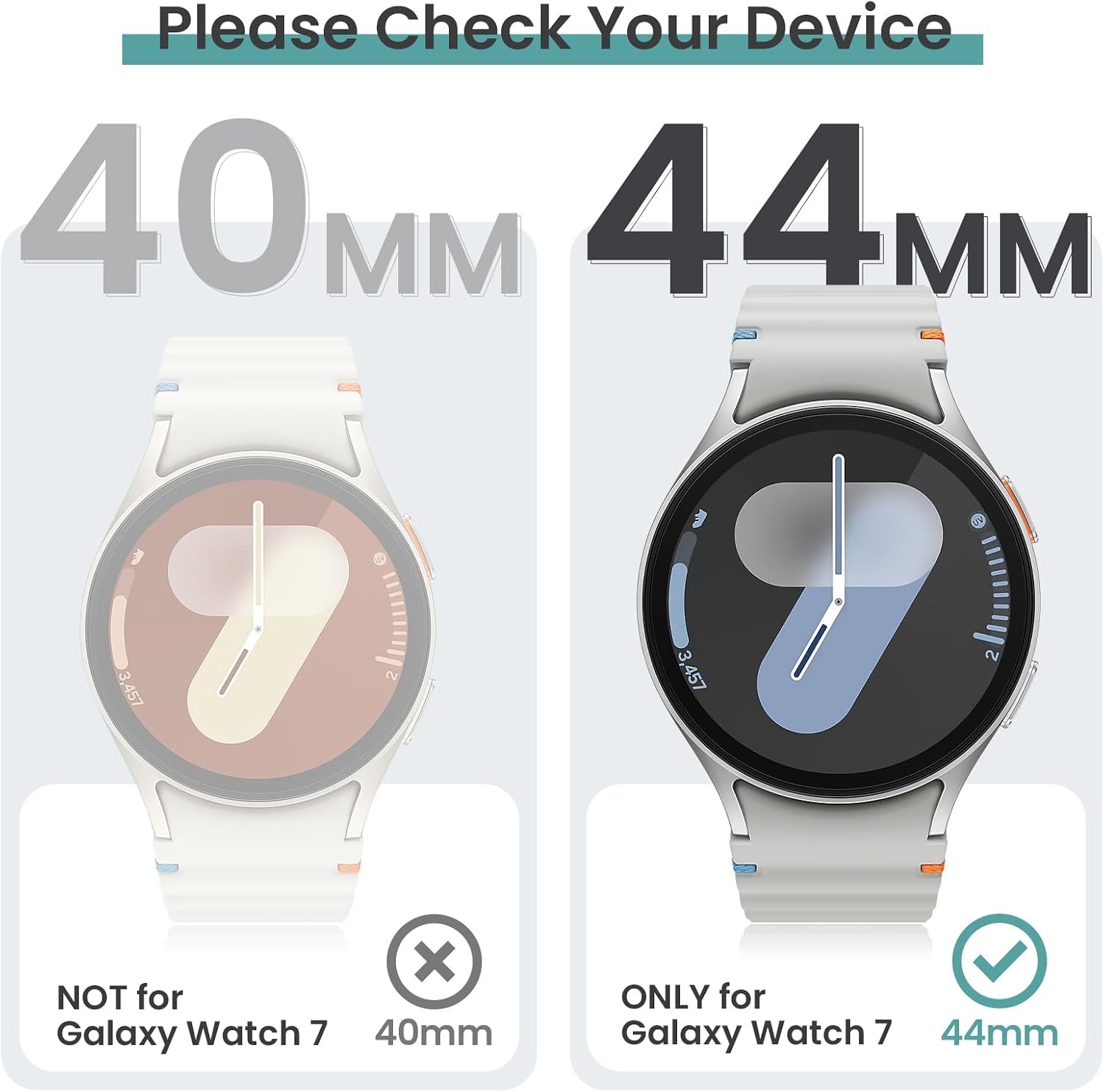 2Pack Screen Protector Case for Samsung Galaxy Watch 7 44mm Accessories
